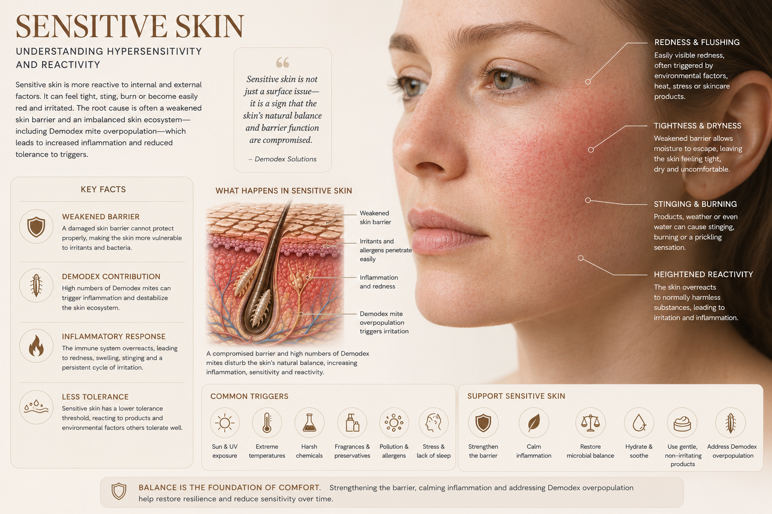 Illustration of Sensitive Skin reactivity